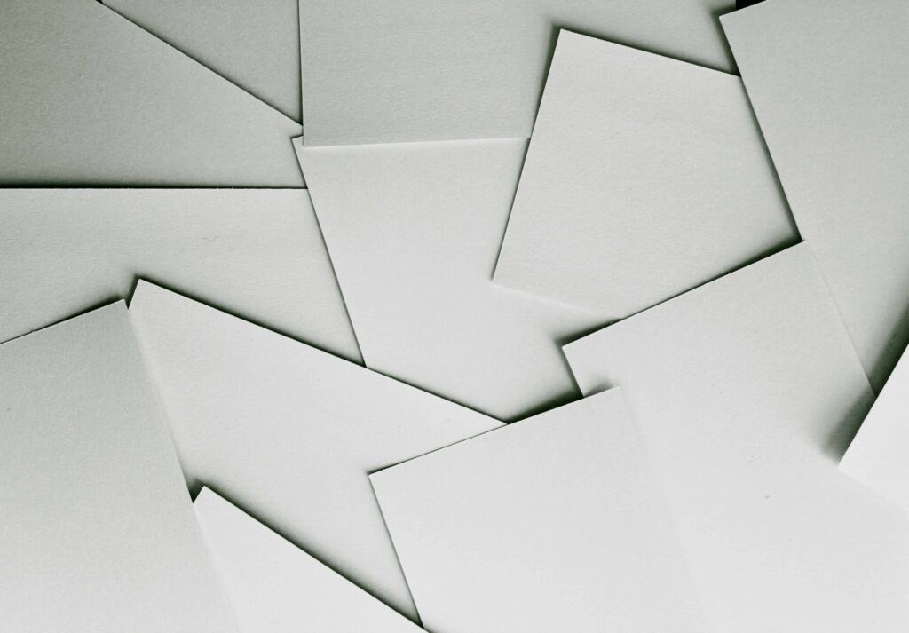 Paper sheets covering a surface