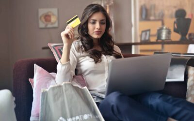 Woman about to buy from an online business