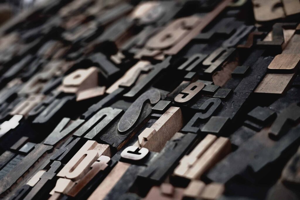 Closeup photo of cutout of typography letters