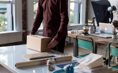 person closing a package