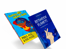 Floating comic books