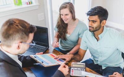 Couple sitting own with a realtor