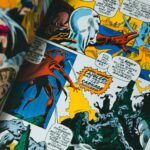 Printed comic book panels